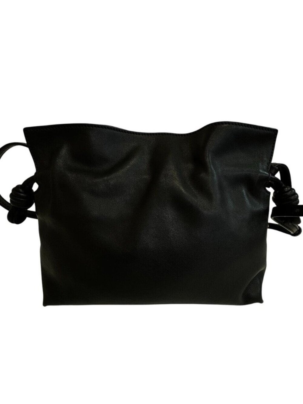 Loewe Flamenco Anagram Leather Black 2-Way Clutch Shoulder Bag Pouch